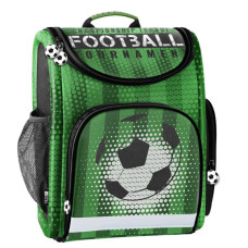 Merevfalú ergonomikus iskolatáska 36x30x16 cm PASO - Football zöld - 