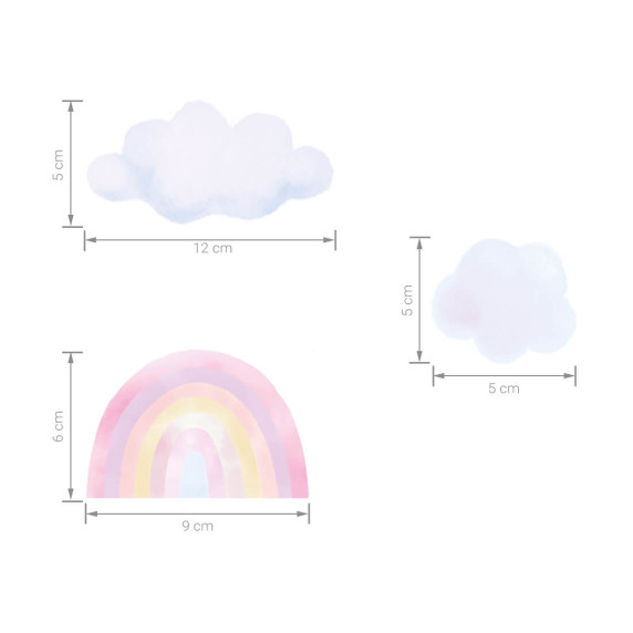 Dekorácia na stenu MINI RAINBOW - Malé dúhy - ružové