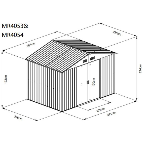 Kerti ház Aga MR4054 301x214x238 cm - Zöld