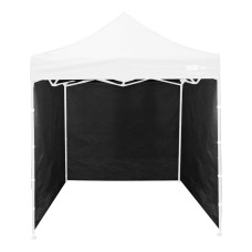  Perete lateral pentru pavilon grădină - 2x2 m - negru - Aga - 