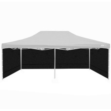 Perete lateral pentru pavilon grădină - 3x6m - negru - Aga - 