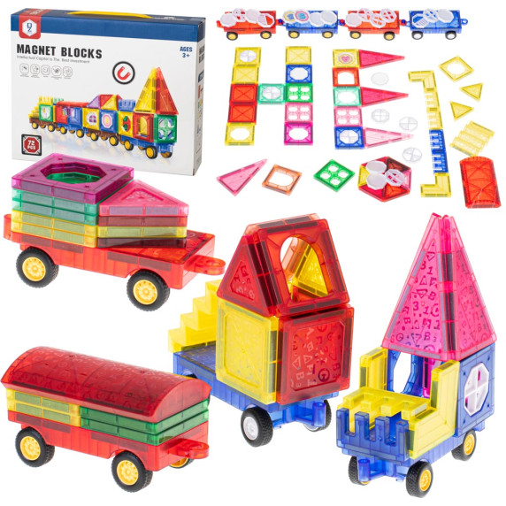 Set de construcție pentru copii 72 buc - MAGNET BLOCKS