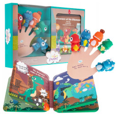 Kézi bábu készlet 5 darabos + képeskönyv Inlea4Fun FINGER PUPPET - 