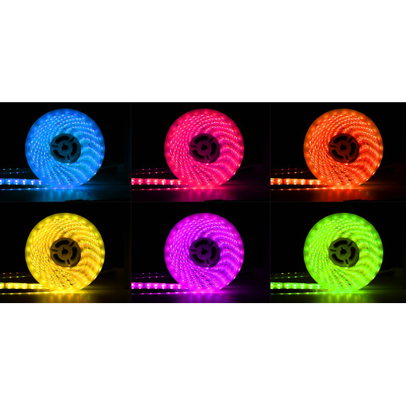 2x Bluetooth RGB LED pásik 5m + ovládač + zdroj AGA 2x MR8001