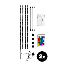 Bandă LED RGB 2X pentru iluminare ambientală în spatele televizorului 4x50 cm AGA  - 