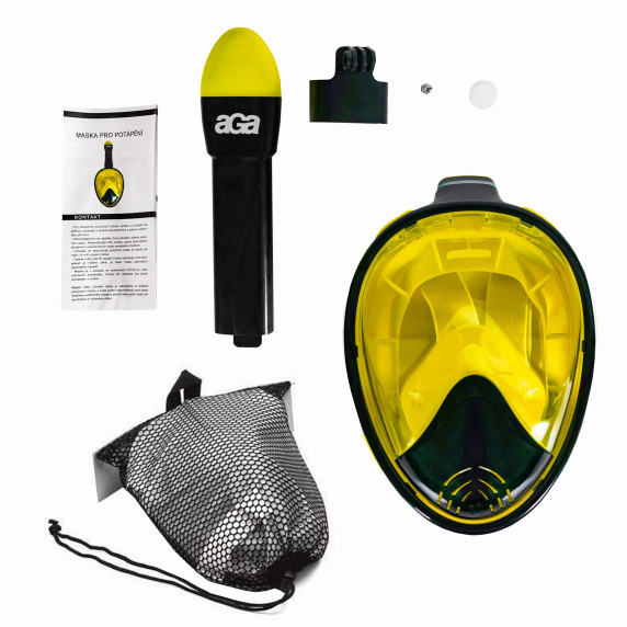 Teljes arcos búvármaszk snorkeling L/XL AGA DS1113BL-YL - Fekete/sárga