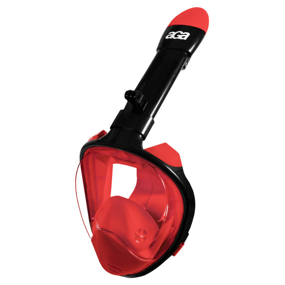 Teljes arcos búvármaszk Snorkeling S/M AGA DS1121R-BL - Fekete/piros