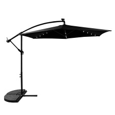 Umbrelă de soare de grădină cu iluminare LED 300 cm - negru - 