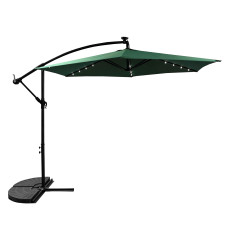 Umbrelă de soare de grădină cu iluminare LED 300 cm -  AGA MR2024-D - Verde inchis - 