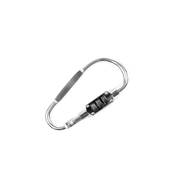 Carabinier cu blocare cod  9 x 4,8 cm - Aga DS4552 - Argintiu 