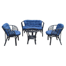 Rattan szett Lex BAHAMA MR3000-DarkBlue - fekete/kék - 