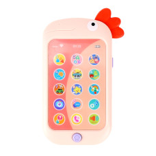 Bébi játék telefon hanghatásokkal Aga4Kids MR1392-Pink - Kakas rózsaszín - 