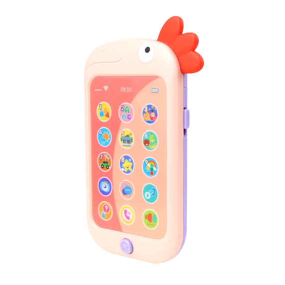 Bébi játék telefon hanghatásokkal Aga4Kids MR1392-Pink - Kakas rózsaszín