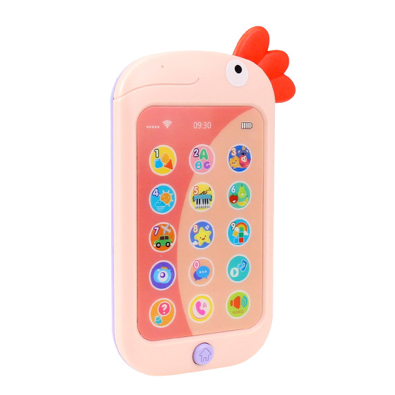 Bébi játék telefon hanghatásokkal Aga4Kids MR1392-Pink - Kakas rózsaszín