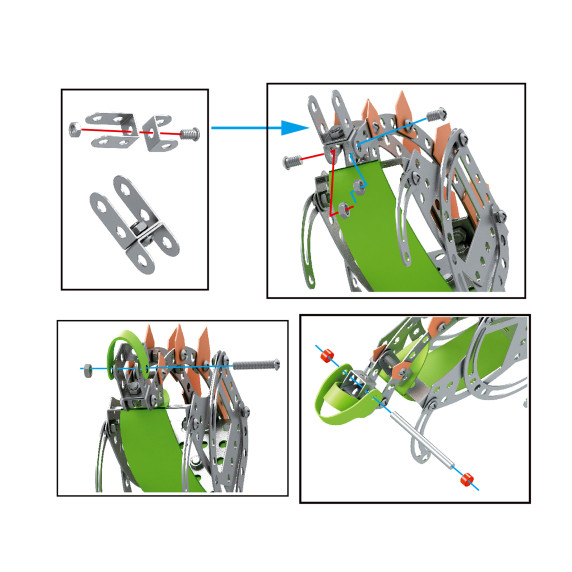 Fém építőkészlet 125 darabos Stegosaurus Aga4Kids MR1418