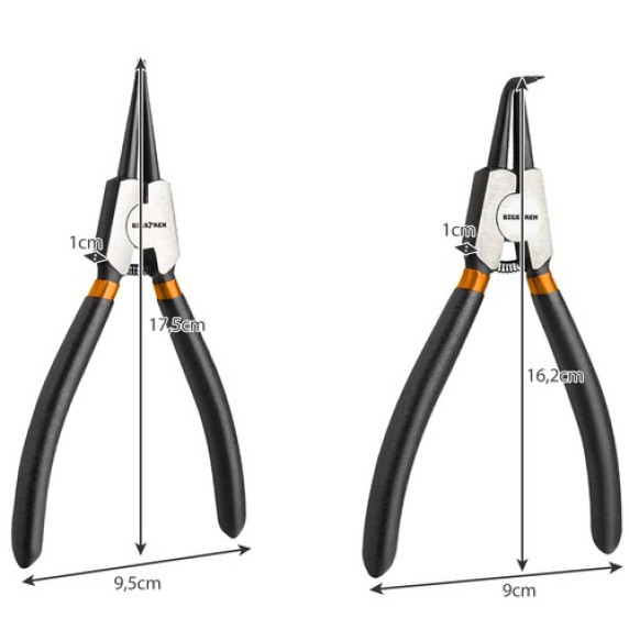 Set clești pentru inele  de siguranțe Seger 4 buc - Bigstren 22159