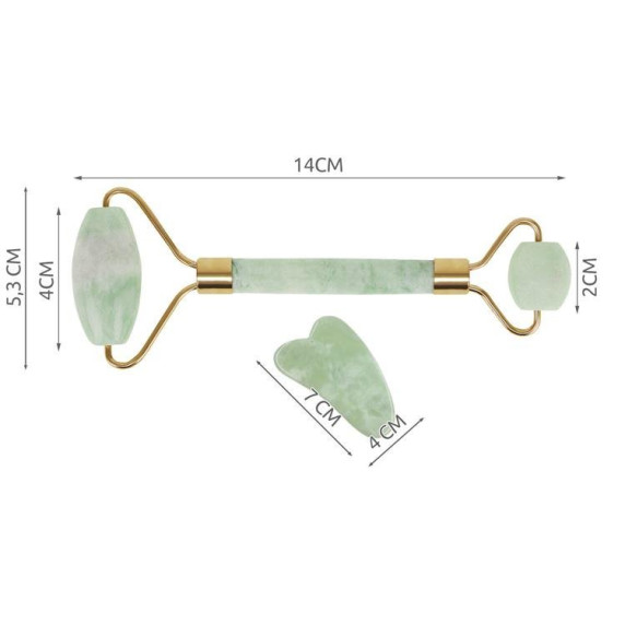 Masážny prístroj na tvár, valček z jadeitu ISO TRADE 08657