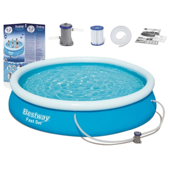 Samonosný rodinný bazén s kartušovou filtráciou 366 x 76 cm BESTWAY Fast Set 57274