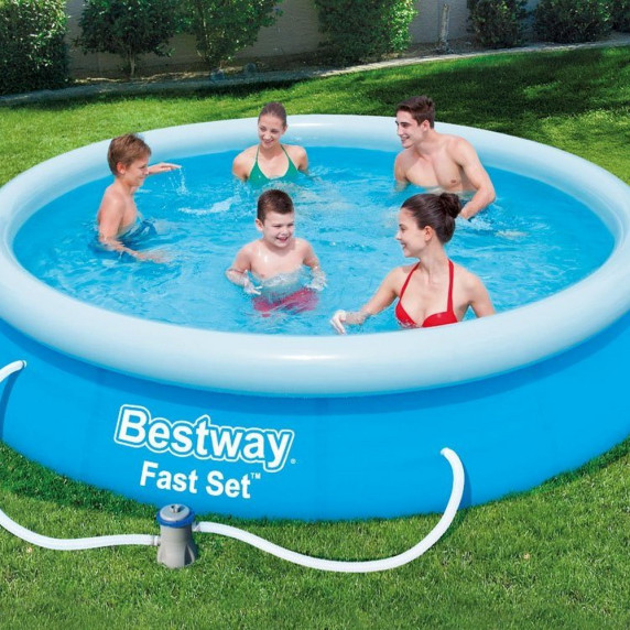 Samonosný rodinný bazén s kartušovou filtráciou 366 x 76 cm BESTWAY Fast Set 57274