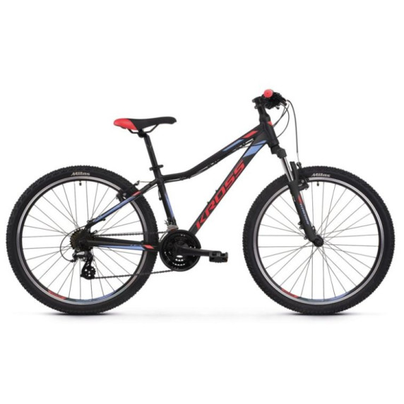 Dámsky horský bicykel LEA 2.0 15" XS 2022 KROSS MTB WOMAN - matný čierny/malinový/fialový