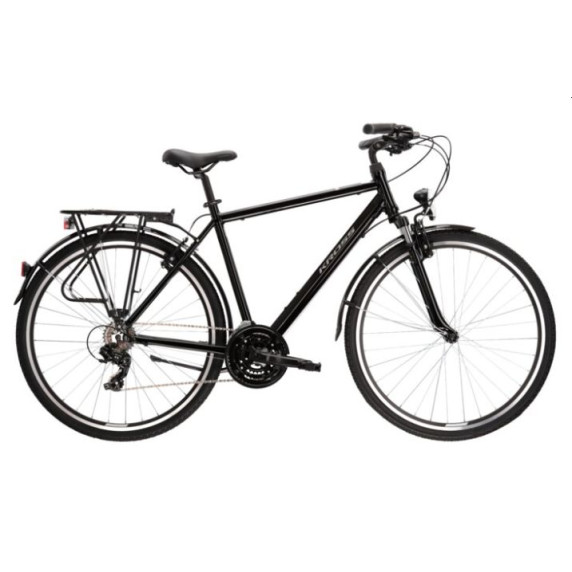 Pánsky bicykel Trans 1.0 L 21" 2022 KROSS Trekking - lesklý čierny/sivý