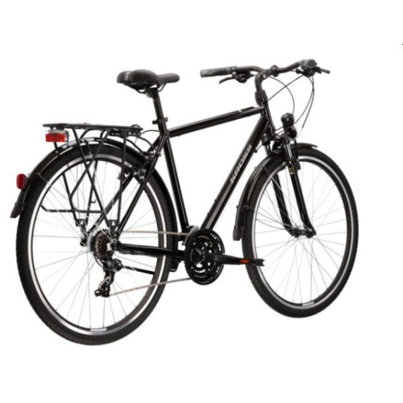 Pánsky bicykel Trans 1.0 L 21" 2022 KROSS Trekking - lesklý čierny/sivý