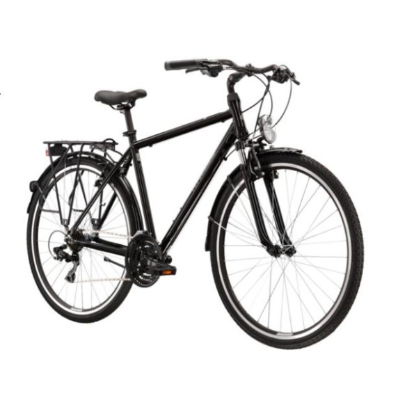 Pánsky bicykel Trans 1.0 L 21" 2022 KROSS Trekking - lesklý čierny/sivý