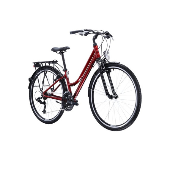 Dámsky bicykel Trans 1.0 19" DL 2022 KROSS Trekking - lesklý červený/čierny