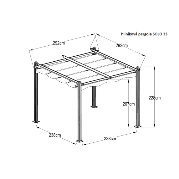 Hliníková pergola LANITPLAST SOLO 33