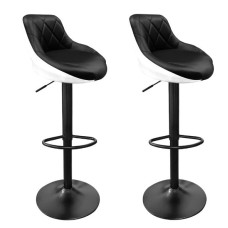 Scaun de bar - alb/negru - AGA MR2000BW-Black - 