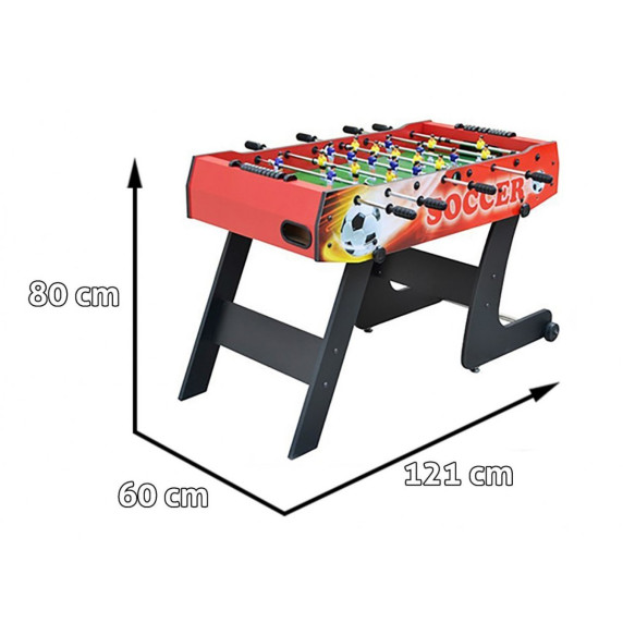 Stolný futbal 121 x 61 x 81 cm Inlea4Fun  - červený