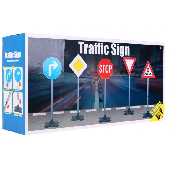 Játék közlekedési táblák 81 cm Inlea4Fun TRAFFIC SIGN 