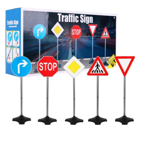 Játék közlekedési táblák 81 cm Inlea4Fun TRAFFIC SIGN 