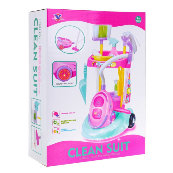 Játék takarító kocsi kiegészítőkkel Inlea4Fun Cute Toy