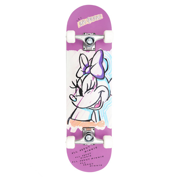 Drevený skateboard 79 x 20 x 10 cm DISNEY Minnie Mouse - ružový