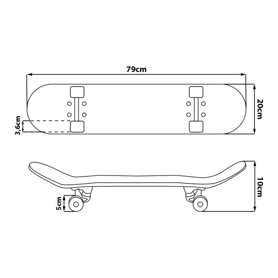 Drevený skateboard 79 x 20 x 10 cm DISNEY Minnie Mouse - ružový