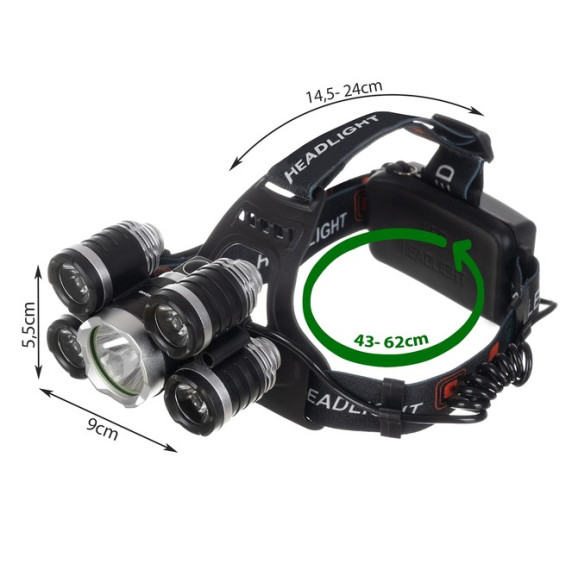 Lanternă frontală cu LED - TRIZAND T6 CREE 16144