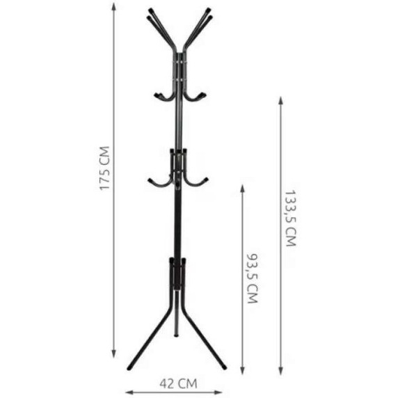 Cuier metalic pentru haine  170 cm RUHHY 23815 - negru